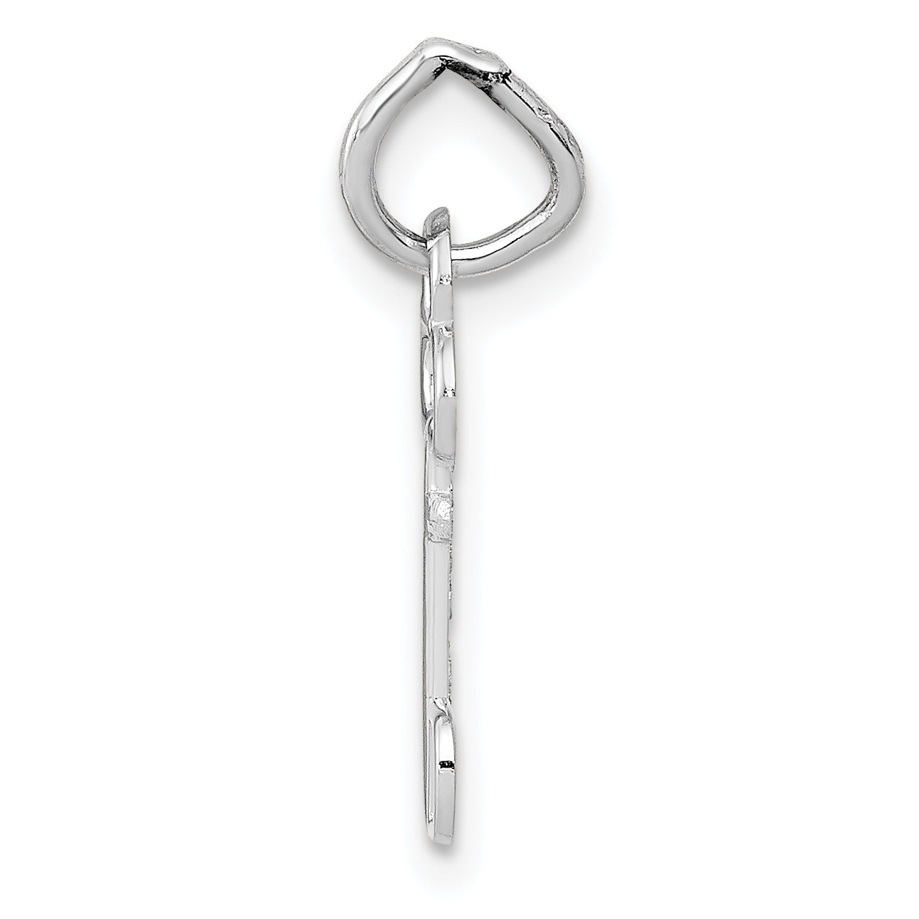 14K White Gold D Initial Charm Pendant with Polished Rhodium Finish Secondary image