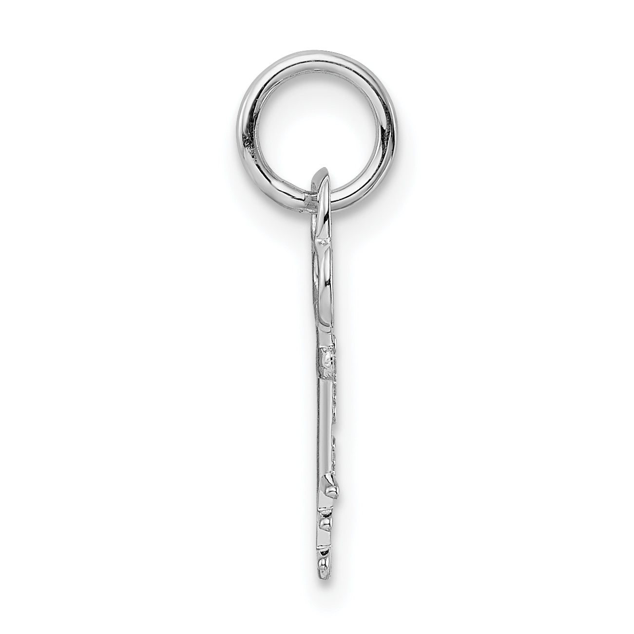 14K White Gold Polished Letter E Initial Charm by Sophia Jewelers