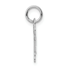 14K White Gold Polished Letter E Initial Charm by Sophia Jewelers