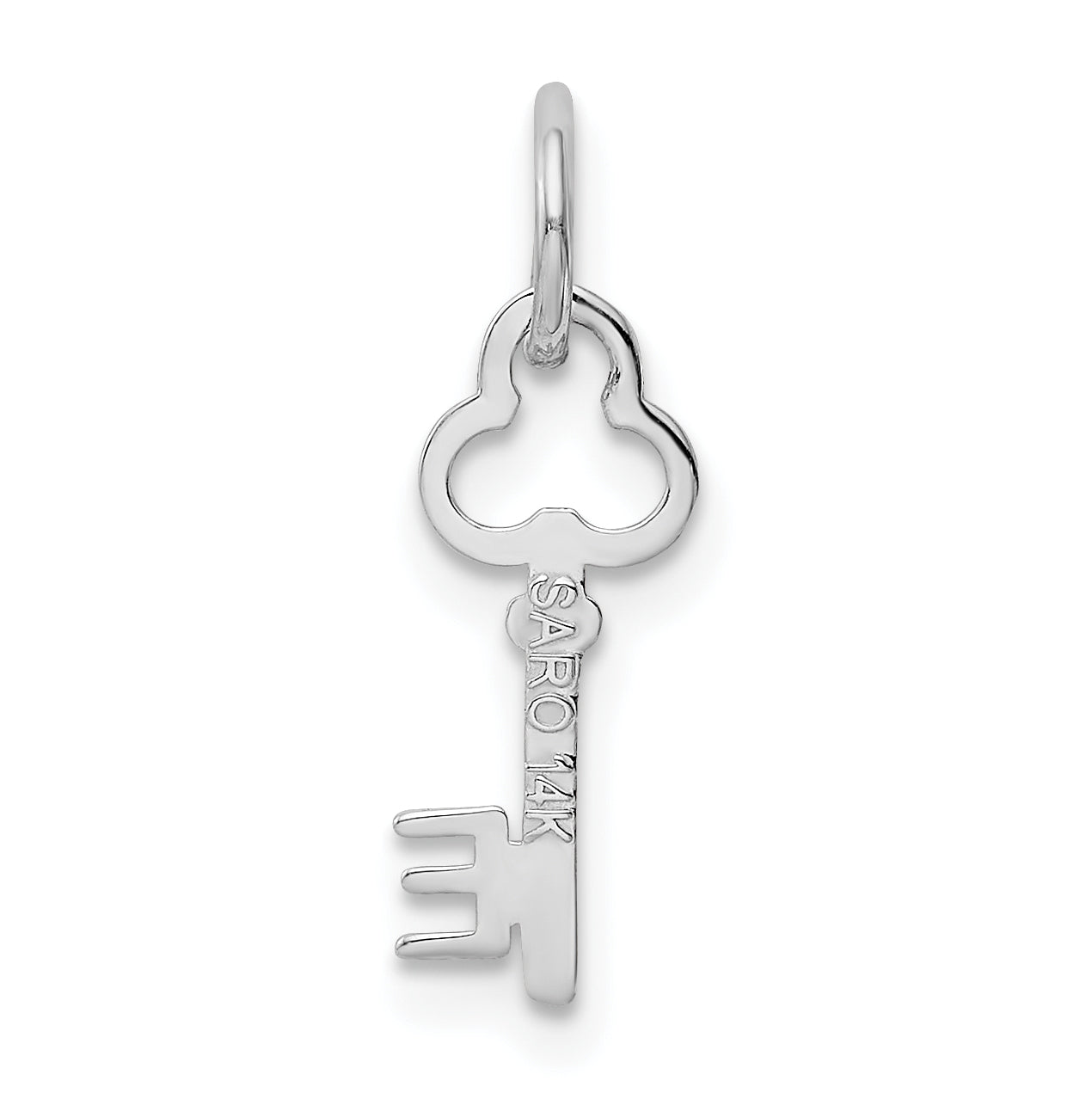 14K White Gold Polished Letter E Initial Charm by Sophia Jewelers