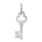 14K White Gold Polished Letter E Initial Charm by Sophia Jewelers