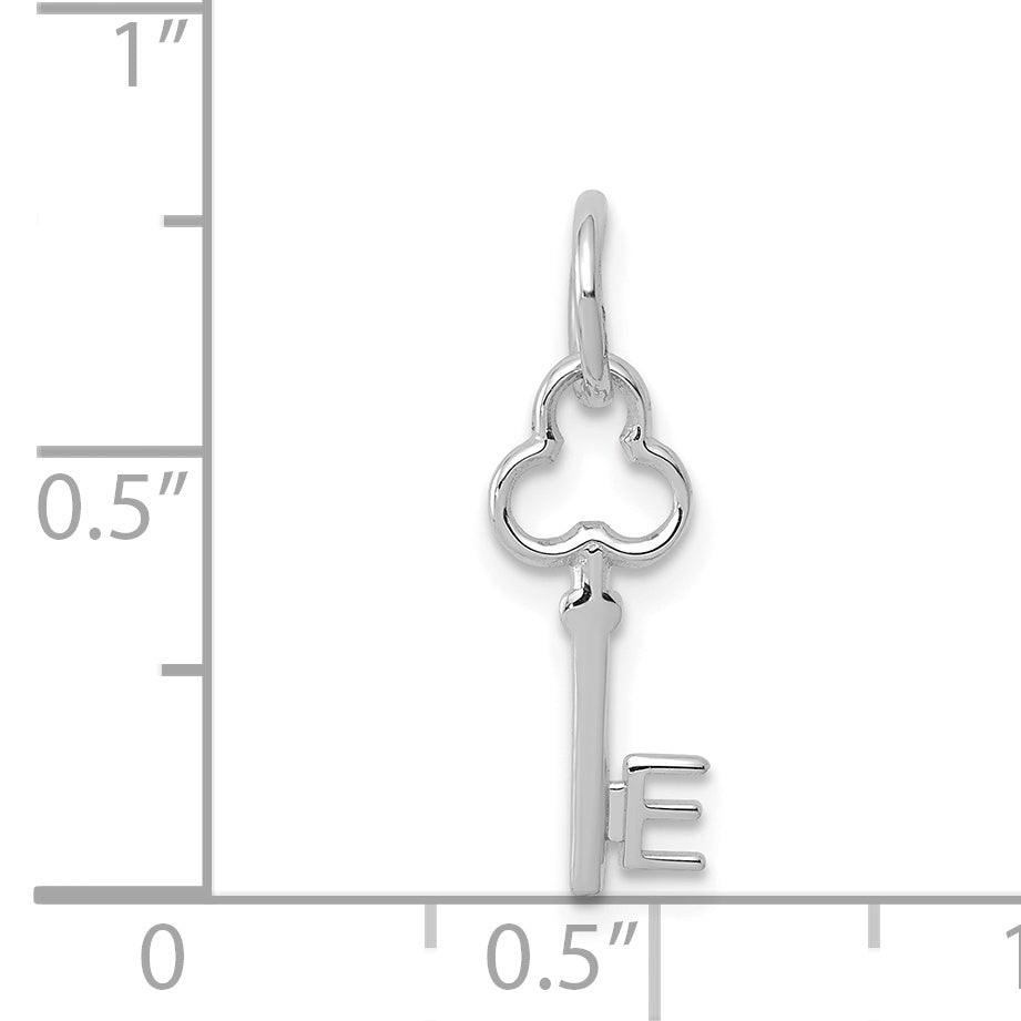 14K White Gold Polished Letter E Initial Charm by Sophia Jewelers
