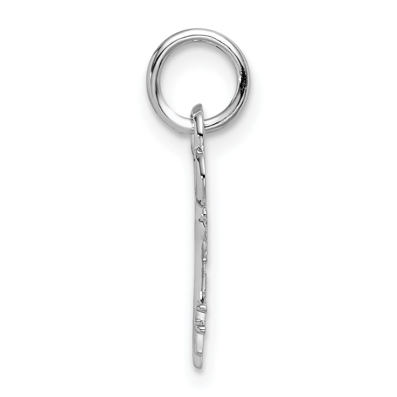 14K White Gold Initial F Charm with Polished Finish Elegant Petite Design Secondary image