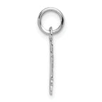 14K White Gold Initial F Charm with Polished Finish Elegant Petite Design