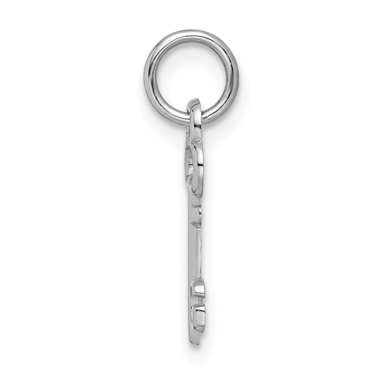 14K White Gold G Initial Charm with Polished Rhodium Finish Secondary image