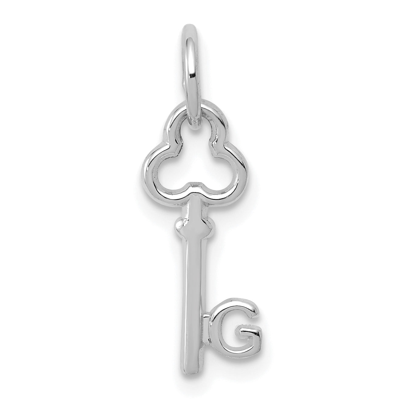 14K White Gold Key Letter G Initial Charm Main image