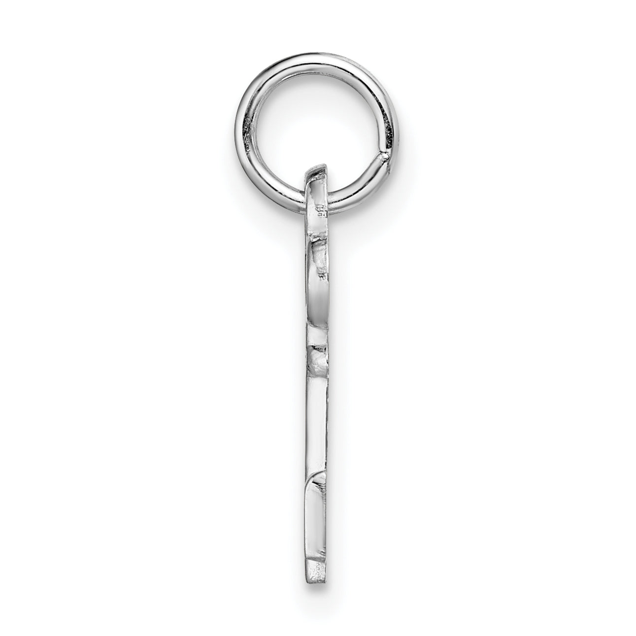 14K White Gold Polished H Initial Charm  Elegant Small Pendant by Sophia Jewelers