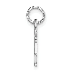 14K White Gold Polished H Initial Charm  Elegant Small Pendant by Sophia Jewelers