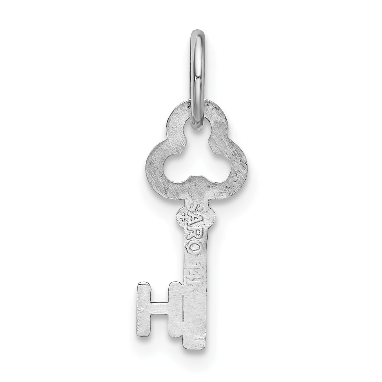 14K White Gold Polished H Initial Charm  Elegant Small Pendant by Sophia Jewelers