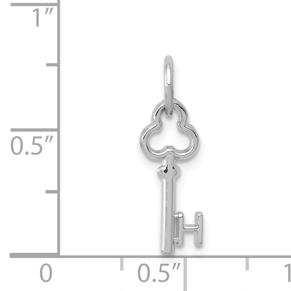 14K White Gold Polished H Initial Charm  Elegant Small Pendant by Sophia Jewelers