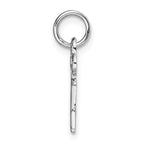 14K White Gold Initial 'I' Charm with Polished Rhodium Finish  Elegant and Timeless