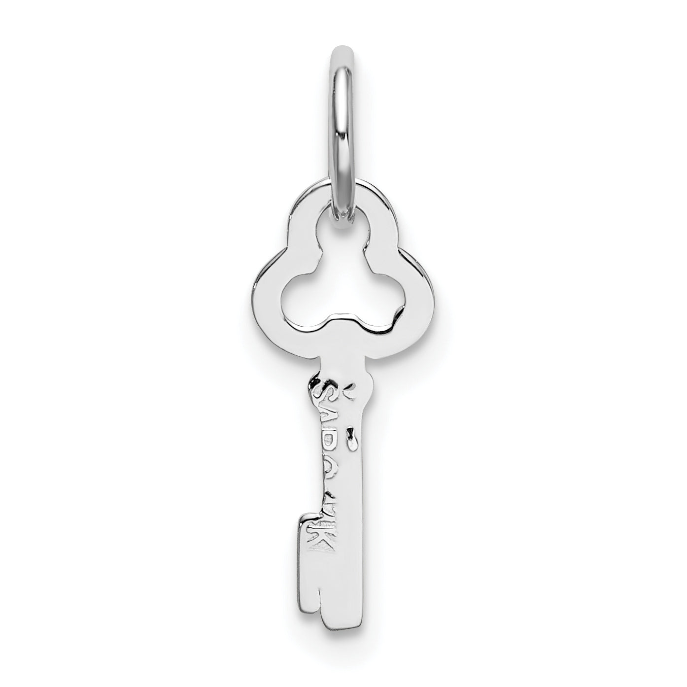 14K White Gold Initial 'I' Charm with Polished Rhodium Finish  Elegant and Timeless