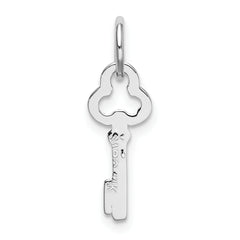 14K White Gold Initial 'I' Charm with Polished Rhodium Finish  Elegant and Timeless
