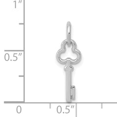 14K White Gold Initial 'I' Charm with Polished Rhodium Finish  Elegant and Timeless
