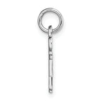 14K White Gold Letter J Initial Charm with Polished Rhodium Finish Elegant Design