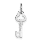 14K White Gold Letter J Initial Charm with Polished Rhodium Finish Elegant Design