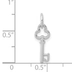 14K White Gold Letter J Initial Charm with Polished Rhodium Finish Elegant Design