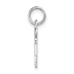 14K White Gold Letter L Initial Charm  Polished & Rhodium-Plated Elegance