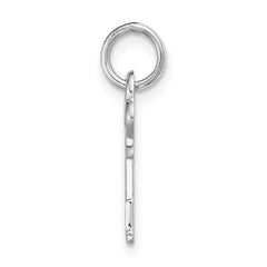 14K White Gold Letter L Initial Charm  Polished & Rhodium-Plated Elegance