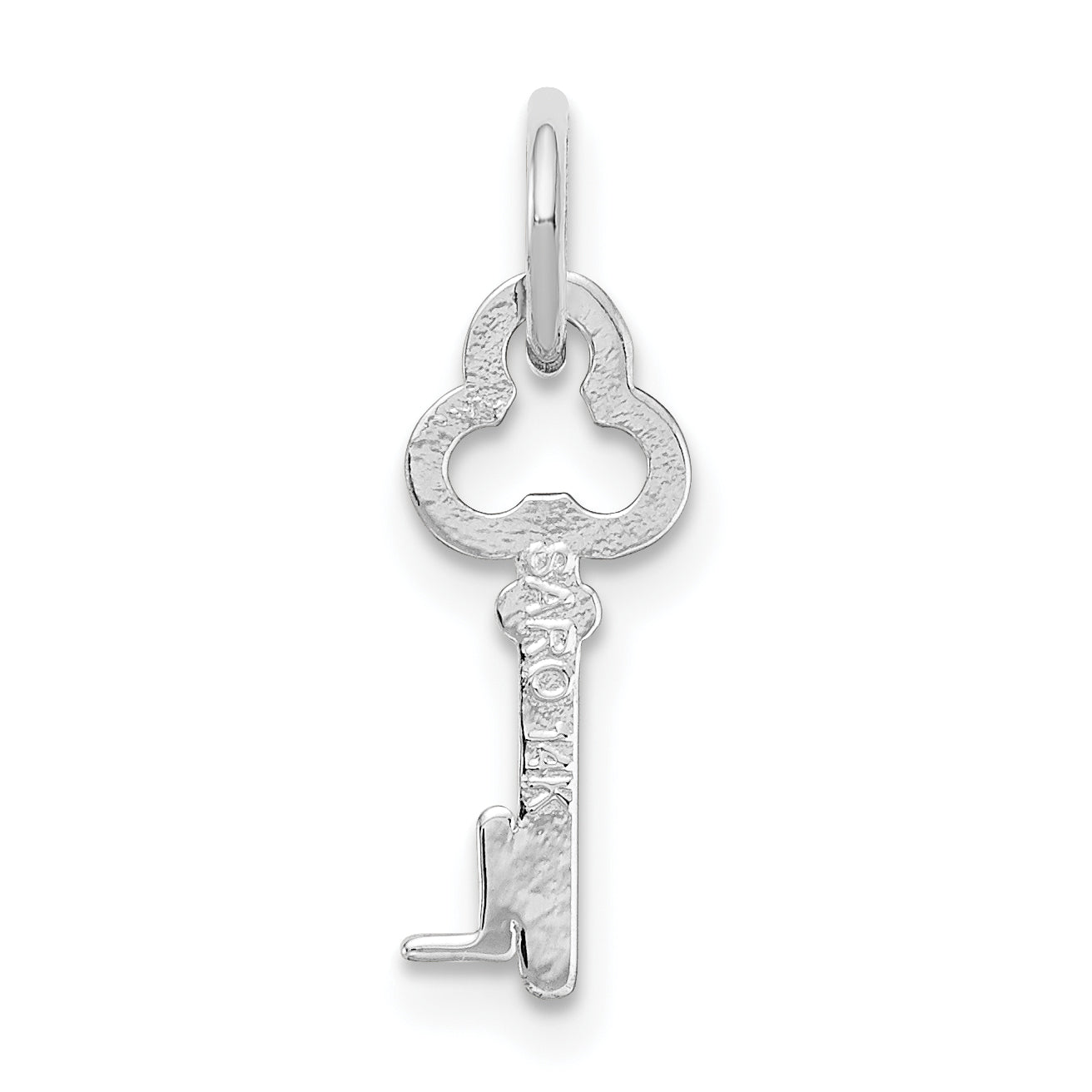 14K White Gold Letter L Initial Charm  Polished & Rhodium-Plated Elegance