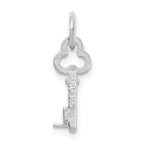 14K White Gold Letter L Initial Charm  Polished & Rhodium-Plated Elegance