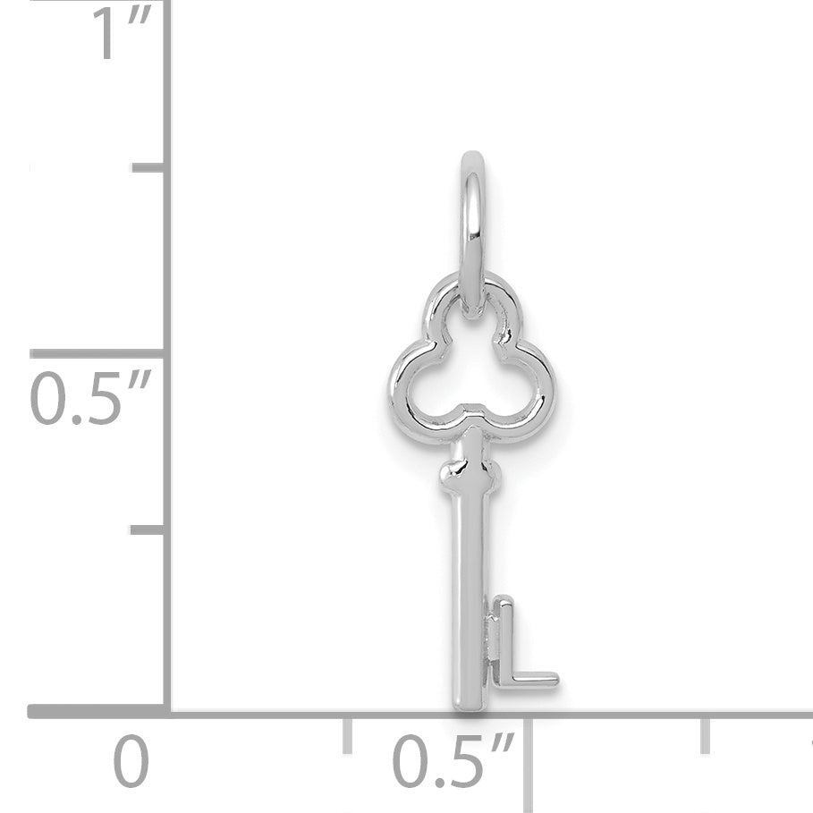 14K White Gold Letter L Initial Charm  Polished & Rhodium-Plated Elegance
