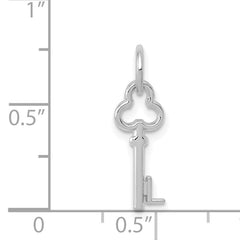 14K White Gold Letter L Initial Charm  Polished & Rhodium-Plated Elegance
