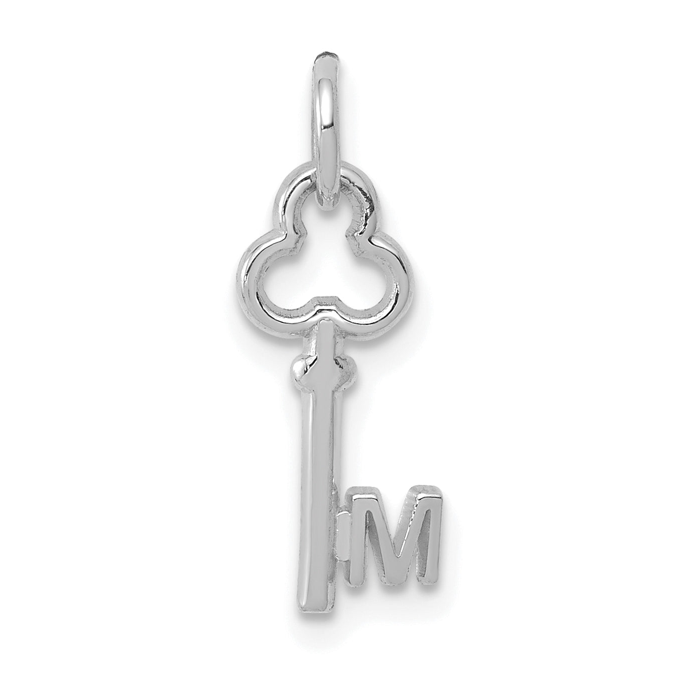 14K White Gold Key Letter M Initial Charm Main image