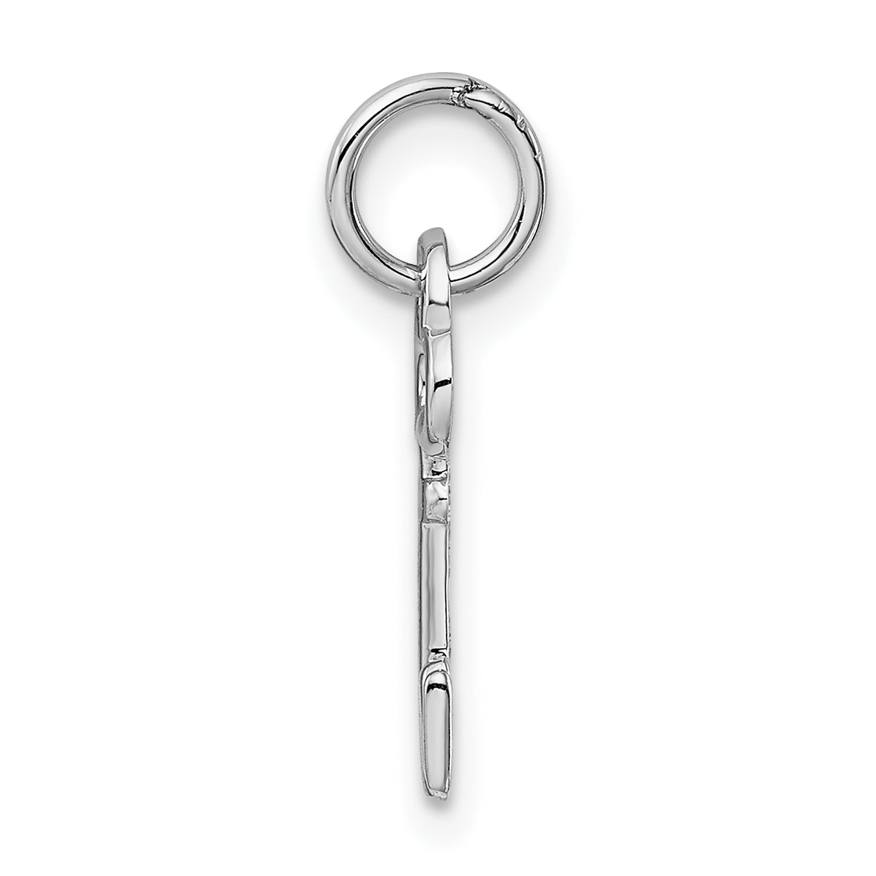 14K White Gold Letter N Initial Charm with Polished Rhodium Finish Secondary image