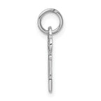 14K White Gold Letter N Initial Charm with Polished Rhodium Finish
