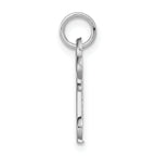 14K White Gold O Initial Charm with Polished Rhodium Finish