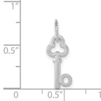 14K White Gold O Initial Charm with Polished Rhodium Finish