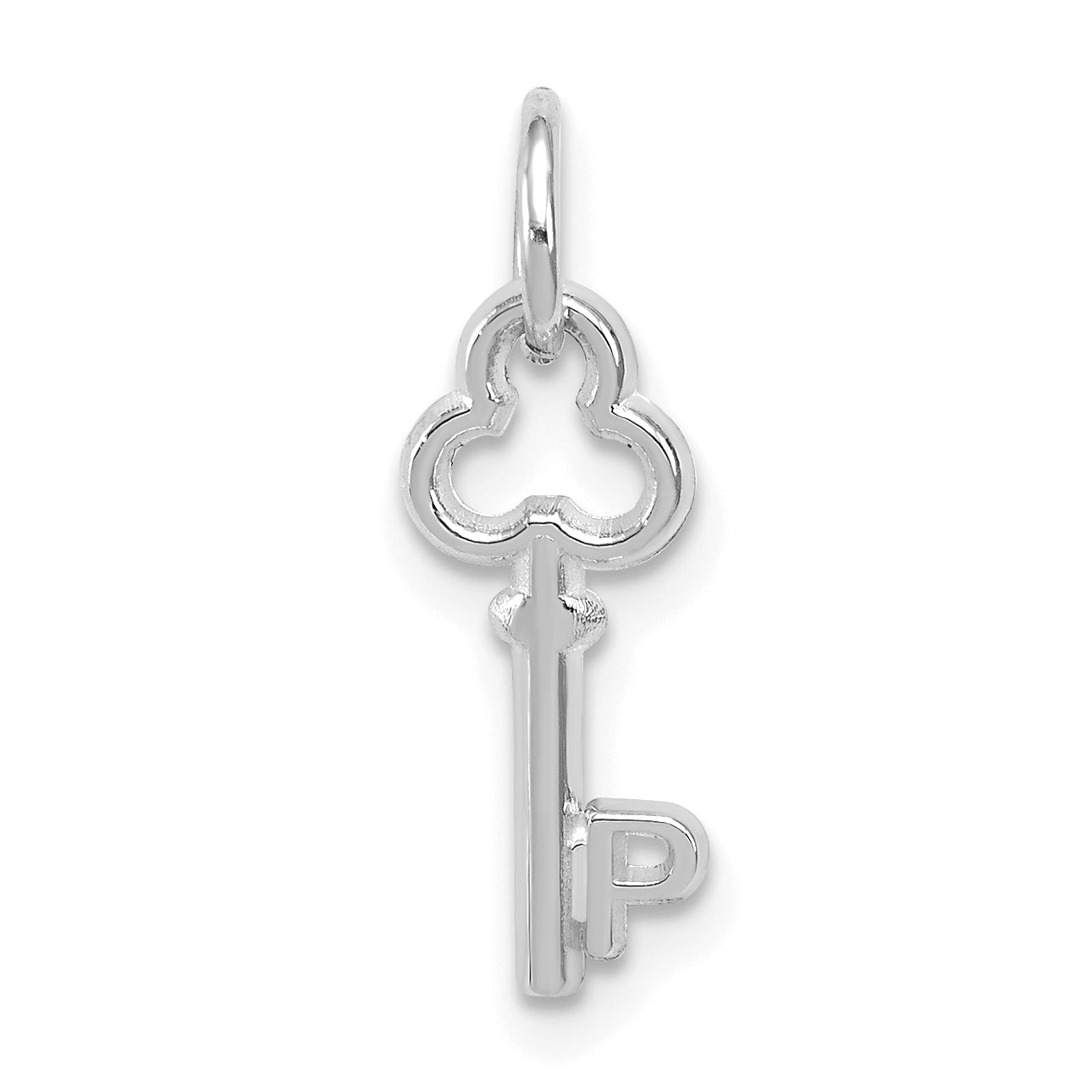 14K White Gold Key Letter P Initial Charm Main image