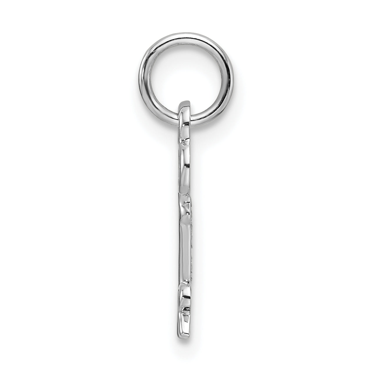 14K White Gold Polished Initial R Charm by Sophia Jewelers