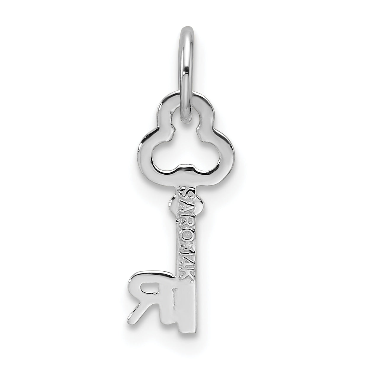 14K White Gold Polished Initial R Charm by Sophia Jewelers
