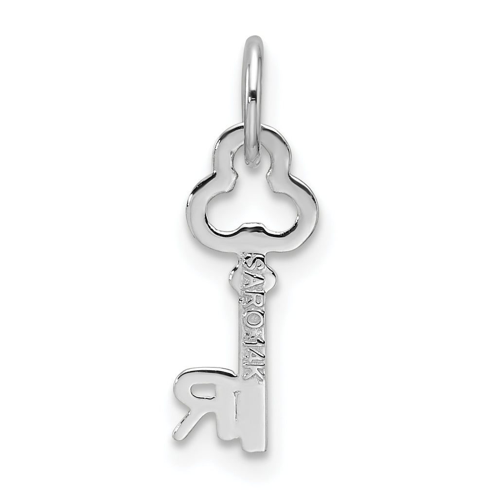 14K White Gold Polished Initial R Charm by Sophia Jewelers