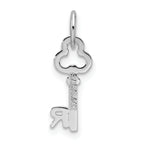 14K White Gold Polished Initial R Charm by Sophia Jewelers