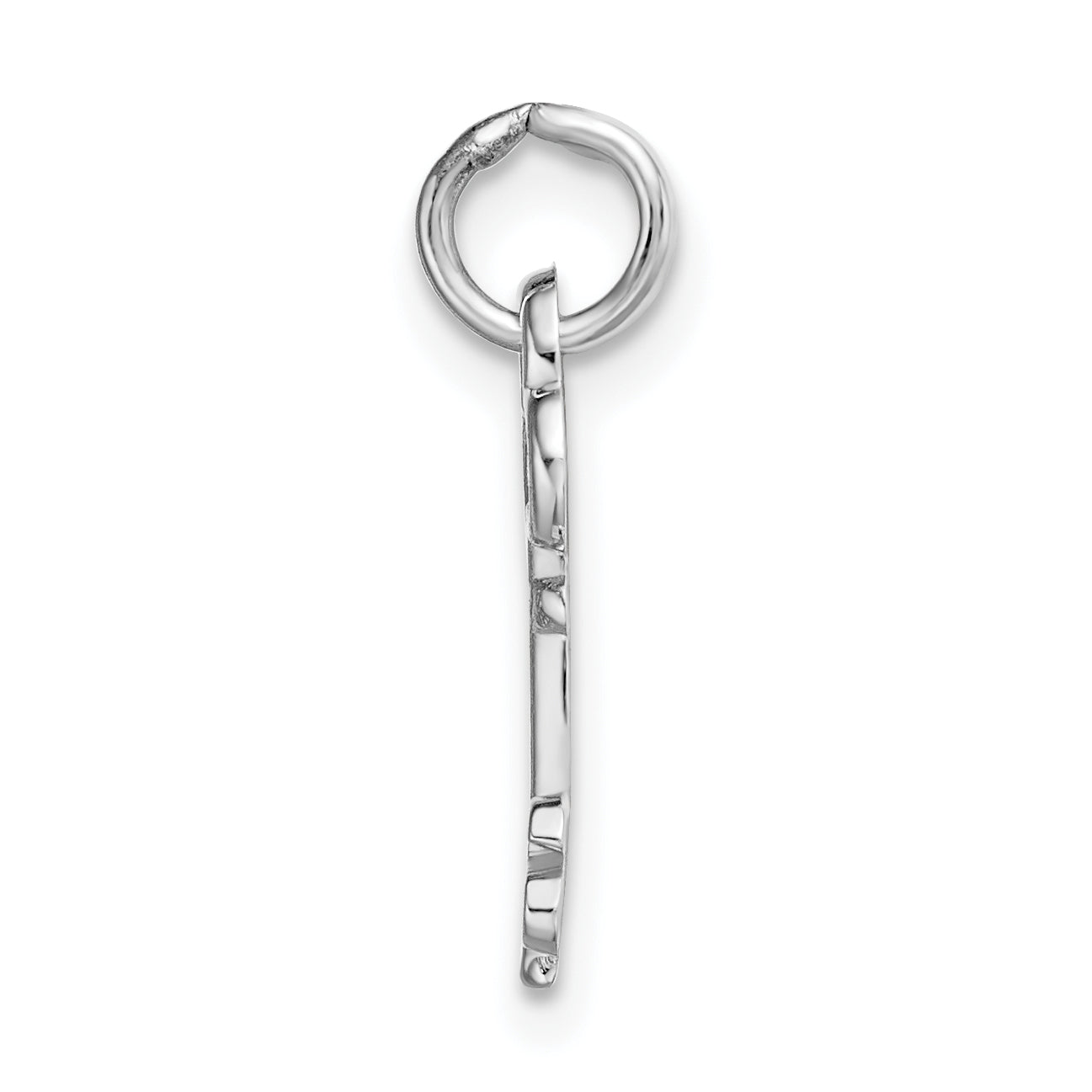 14K White Gold S Initial Charm with Polished Rhodium Finish Secondary image