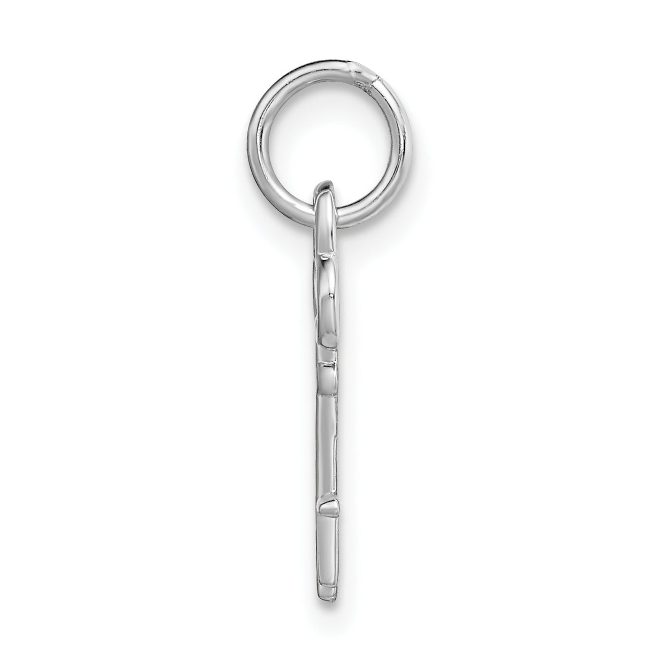 14K White Gold Polished Letter T Initial Charm by Sophia Jewelers