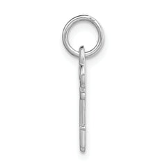 14K White Gold Polished Letter T Initial Charm by Sophia Jewelers