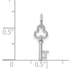 14K White Gold Polished Letter T Initial Charm by Sophia Jewelers