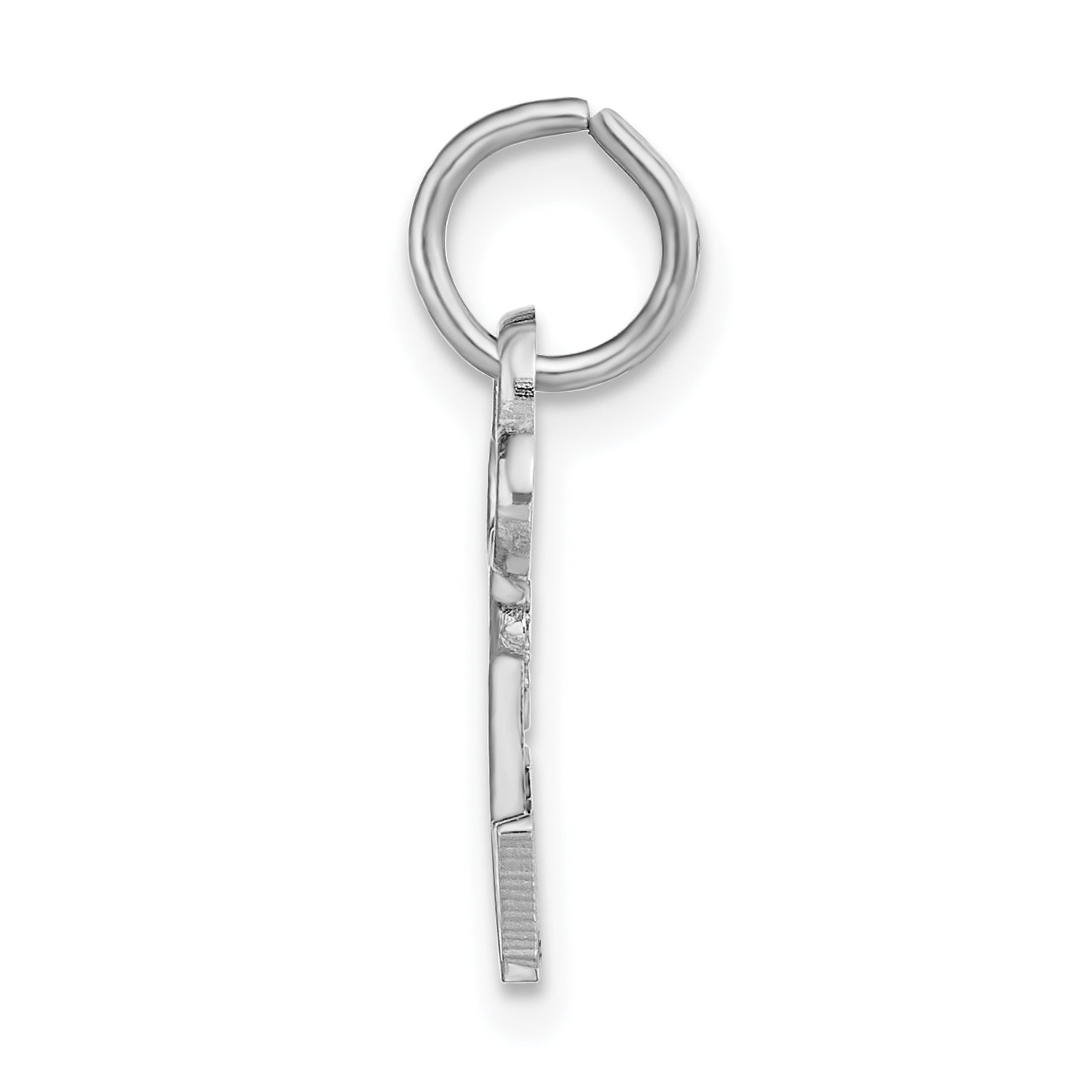 14K White Gold Polished V Initial Charm by Sophia Jewelers