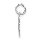 14K White Gold Polished V Initial Charm by Sophia Jewelers