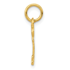 14K Gold Polished Letter B Initial Charm  Elegant and Small Cast Design