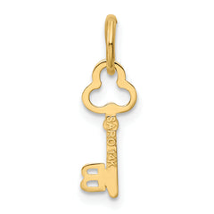 14K Gold Polished Letter B Initial Charm  Elegant and Small Cast Design