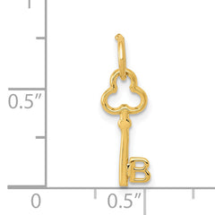 14K Gold Polished Letter B Initial Charm  Elegant and Small Cast Design