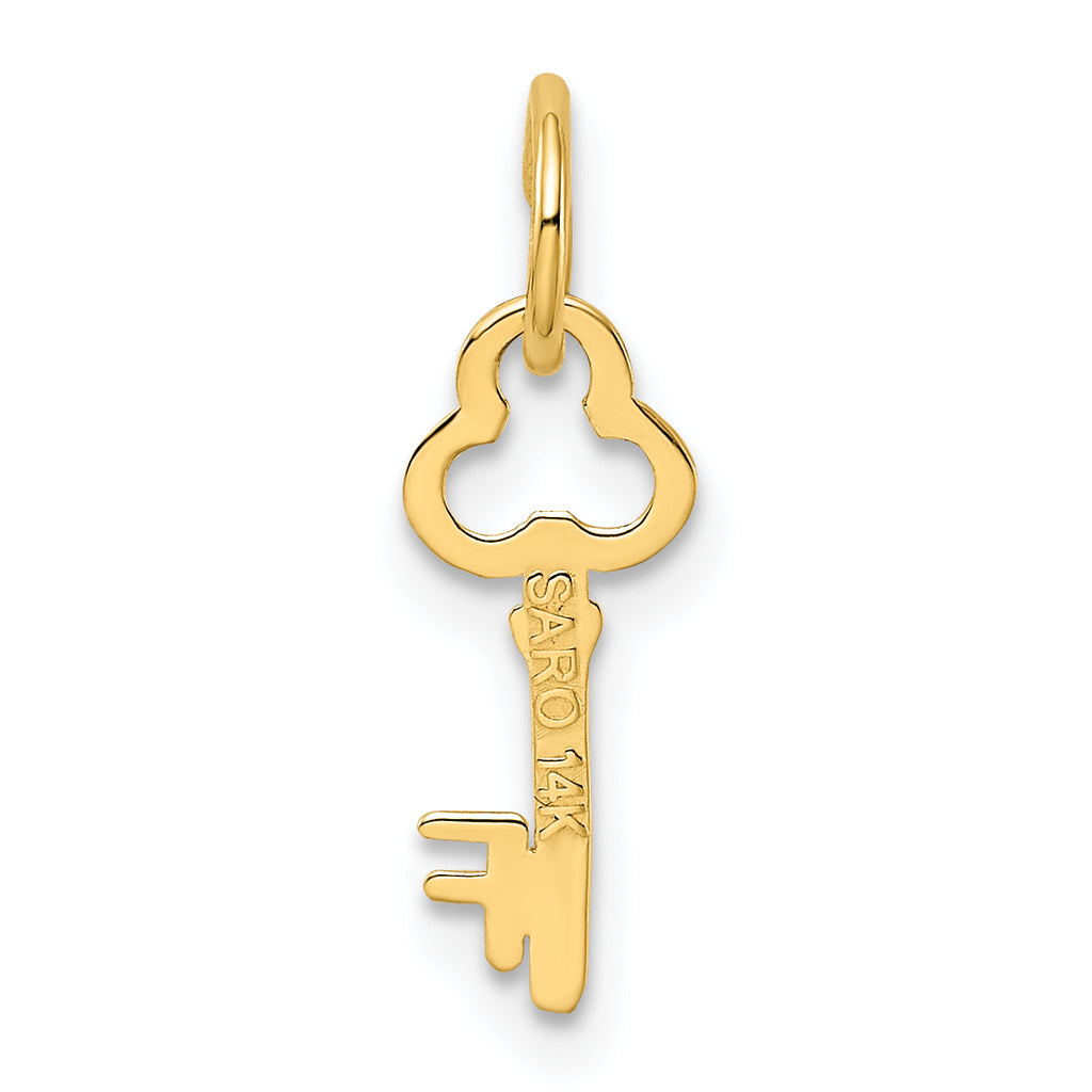 14K Gold Polished F Initial Charm Elegant Small Pendant