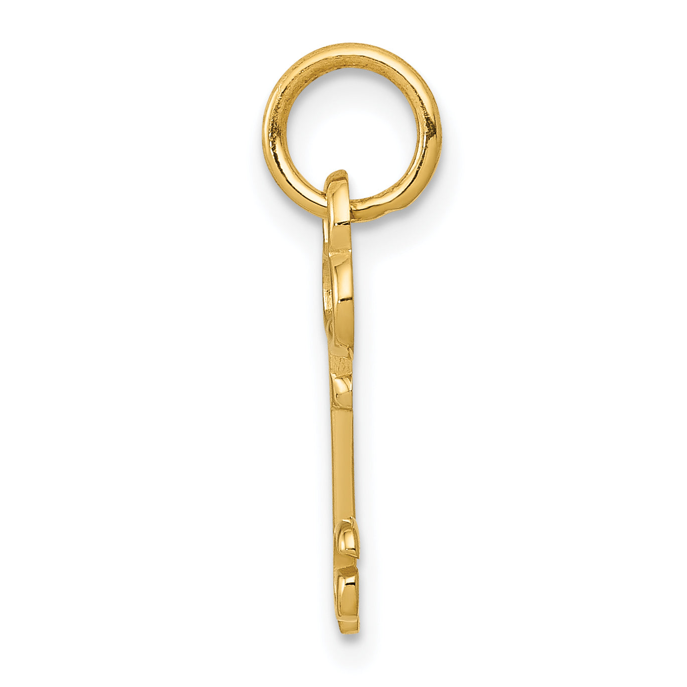 14K Gold Polished Letter G Initial Charm  Elegant Casted Design