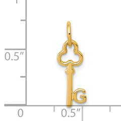 14K Gold Polished Letter G Initial Charm  Elegant Casted Design