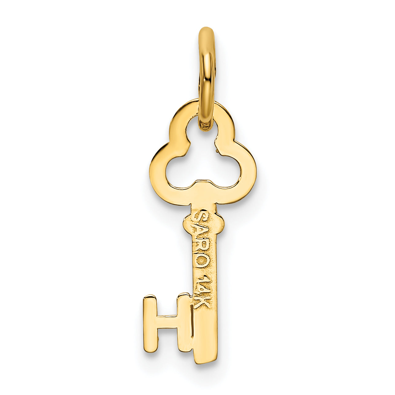 14K Gold Polished Letter H Initial Charm  Elegant Small Pendant